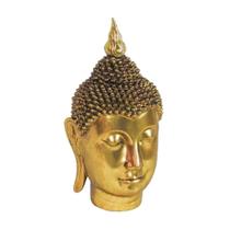 Escultura Cabeça de Buda Dourado Lindo Design Luxo