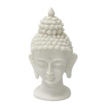 Escultura cabeça de buda em po de marmore 14,5cm