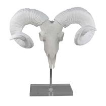 Escultura Cabeza Grande de Carnero Mitch Benzara en Resina Blanca 40 cm Escultura Cabeza Grande de Carnero Mitch Benzara en Resina Blanca 40 cm