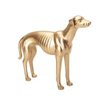 Escultura cachorro em poliresina dourado 20 cm mart 13896
