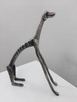 Escultura Cachorro Prateado 34 x 23 cm