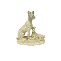 Escultura Cachorros Schnauzer Pó de Pedra Off White - 16CM