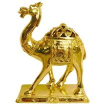 Escultura Camelo Dourado Detalhes Vazados 21cm Escultura Camelo Dourado Detalhes Vazados 21cm