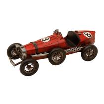 Escultura carro de corrida vermelho em miniatura metal - BTC