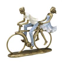 Escultura Casal com Bike 26cm Serenidade Espressione