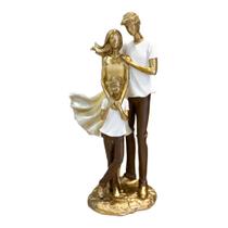 Escultura Casal Com Menino - Mabruk