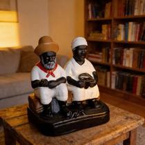 Escultura Casal Preto Velho E Preta Velha Umbanda Candomblé Realista Escultura Casal Preto Velho E Preta Velha Umbanda Candomblé Realista