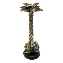 Escultura Castiçal Maior Macaco Cego Surdo Mudo Prata Luxo