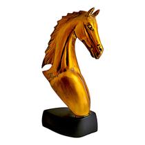 Escultura Cavalo 40cm Dourado Estátua Decorativa Enfeite