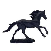 Escultura Cavalo Em Poliresina Preto 26X37,5X7,5Cm