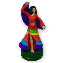 Escultura Cigana Colorida 7 Saias 11 Cm Em Resina