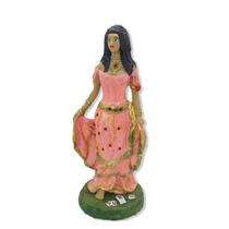 Escultura Cigana Rosa Em Resina 23 Cm - Bialluz Presentes
