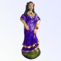 Escultura Cigana Roxa 15 cm em Resina