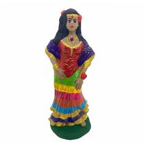 Escultura Cigana Sete Saias Colorida Em Resina 15 Cm - Bialluz Presentes