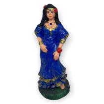 Escultura Cigana ul Escura 15 Cm Em Resina