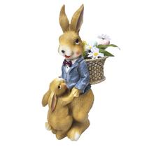 Escultura Coelho Decorativo em Pé Terninho Azul Filhote 35cm Escultura Coelho Decorativo em Pé Terninho Azul Filhote 35cm