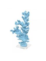 Escultura coral alto com base acrilica azul tiffany