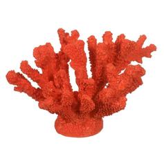 ESCULTURA CORAL DECOR POLIRESINA VERMELHO 14x19cm (FLORARTE)