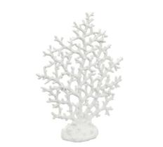 Escultura Coral Ramos em Leque Resina Branca e Base Acrilica Escultura Coral Ramos em Leque Resina Branca e Base Acrilica