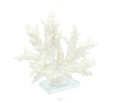 Escultura Coral Resina Azul Cheio de Ramos Base Acrilica