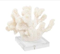 Escultura Coral Resina Creme Ramos Dedo Base Acrilica