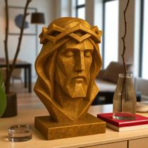 Escultura "Coroa do Cordeiro" - Face de jesus em abstrato com coroa de espinhos