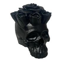 Escultura Crânio Rosa Caveira Em Resina 8,5 Cm - Meta Atacado