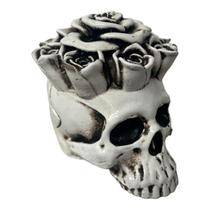 Escultura Crânio Rosa Caveira Resina 8,5Cm - Selecione A Cor