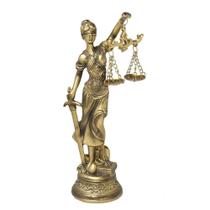 Escultura Dama da Justica 19cm Dourada Espressione
