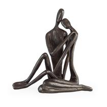 Escultura Danya B Pareja Abrazándose 19x19x15 cm Hierro