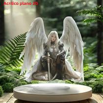 Escultura De Arcanjo Miguel Lutando, Estátua Acrílica 2D Para Decoração De Casa, Escritório E Café