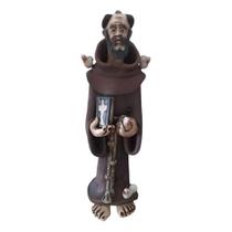 Escultura De Argila São Francisco De Assis Original 50 Cm