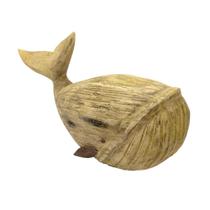 Escultura de baleia em madeira g 23x37 cm lucatti Escultura de baleia em madeira g 23x37 cm lucatti