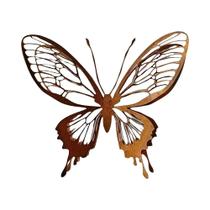 Escultura De Borboleta De Metal Rústico Para Jardim, Design De Asas Abertas, Decoração Robusta Para