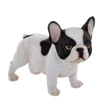 Escultura De Cachorro Buldogue Filhote 18X21X10Cm Decorativo