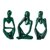Escultura de decoração BMLCGJ Thinker Statue em resina dourada 12 cm