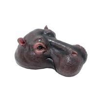 Escultura de decoração de jardim em resina flutuante de hipopótamo 18,5 cm