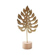 Escultura De Folha De Ginkgo Dourada Decoração De Casa Miniatura Luxo Leve Figurino Para Quarto E