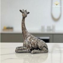 Escultura de Gesso Girafa 31 Cm Decoração de Interiores AVB DECOR