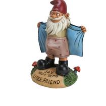 Escultura de gnomo de jardim, decoração engraçada em resina, 7,5 cm