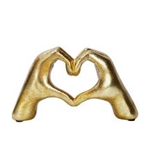 Escultura de Mãos em Formato de Coração OTARTU - Resina Dourada 14cm x 8,5cm Escultura de Mãos em Formato de Coração OTARTU - Resina Dourada 14cm x 8,5cm