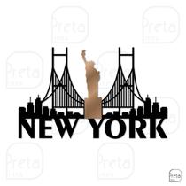 Escultura de Parede Decorativo Cidade New York 40x24cm