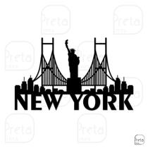 Escultura de Parede Decorativo Cidade New York 40x24cm