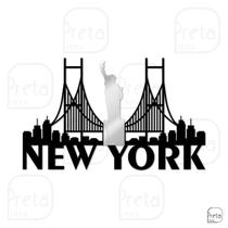 Escultura de Parede Decorativo Cidade New York 50x30cm