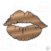 Escultura de Parede Decorativo Makeup Boca Mdf 6mm 60x41cm Escultura de Parede Decorativo Makeup Boca Mdf 6mm 60x41cm