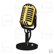 Escultura de Parede Decorativo Microfone Clássico 40x18cm Escultura de Parede Decorativo Microfone Clássico 40x18cm