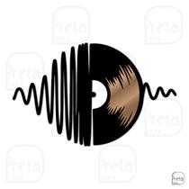 Escultura de Parede Decorativo Musica Disco de Vinil 60x37cm Escultura de Parede Decorativo Musica Disco de Vinil 60x37cm