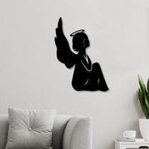 Escultura de Parede em MDF Anjo Sentado