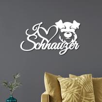 Escultura de Parede em MDF I Love Schnauzer