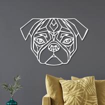 Escultura de Parede em MDF Pug Geométrico